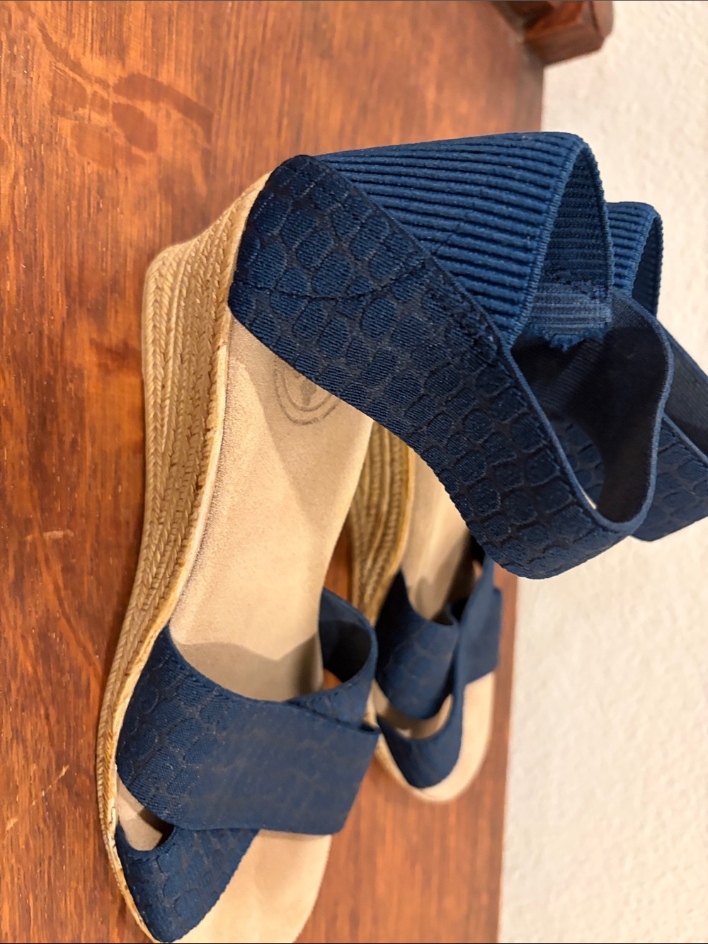 Women’s Navy Crisscross Ankle-Strap Sandals - Picture 3 of 5